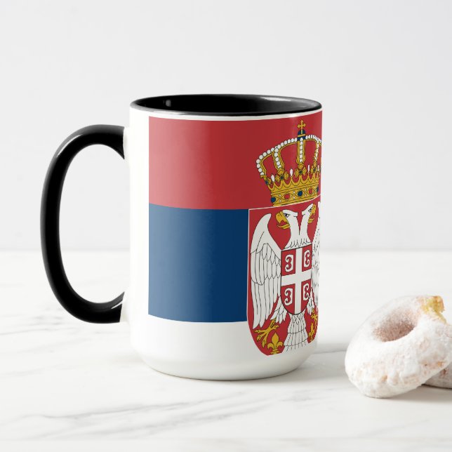 Mug Drapeau de la Serbie (Avec donut)