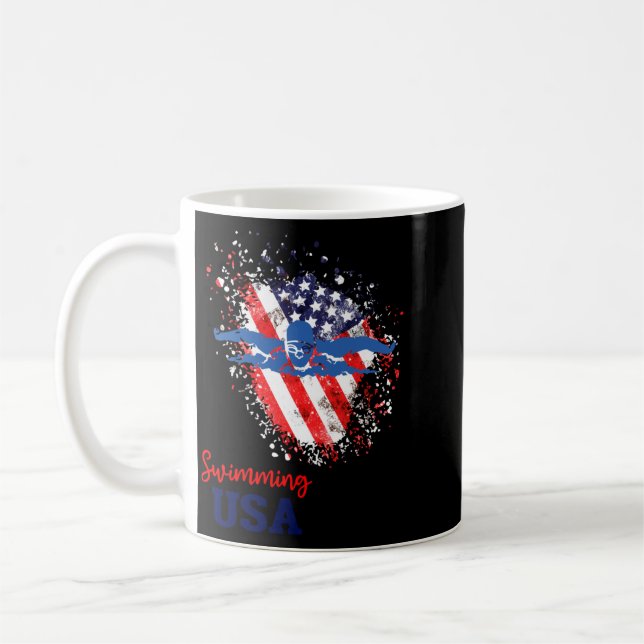 Mug Drapeau de l'équipe de soutien de natation Usa Nag (Gauche)