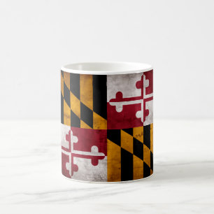 Mug Drapeau de l'État du Maryland vintage patiné