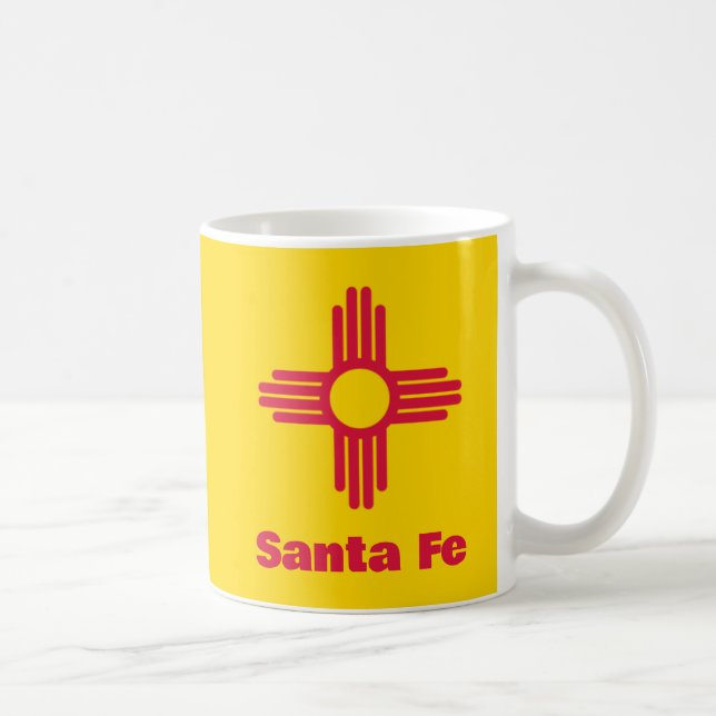 Mug Drapeau de l'État du Nouveau-Mexique Santa Fe Sole (Droite)