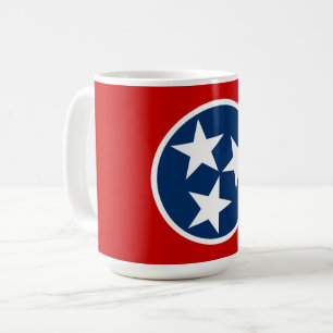 Mug Drapeau de l'État du Tennessee Bleu Étoiles Blanch