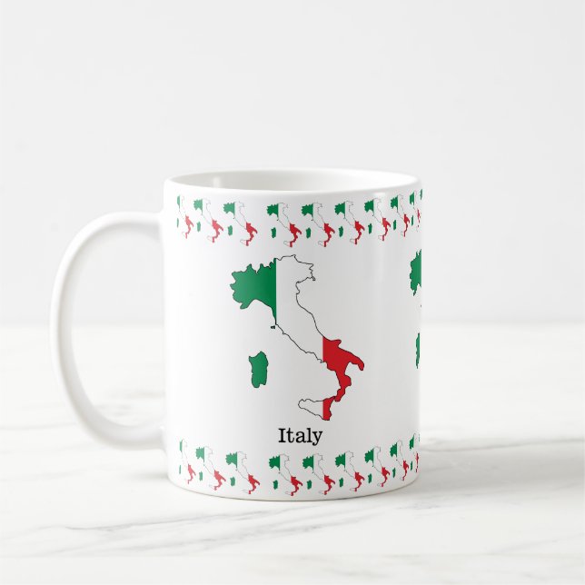 Mug Drapeau de l'Italie dans sa carte - Collection de  (Gauche)