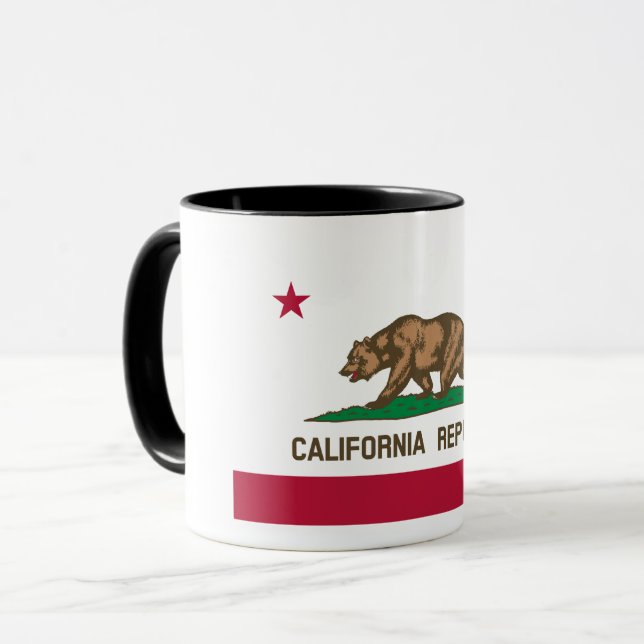 Mug Drapeau de l'ours de Californie : État de Cali Gol (Devant gauche)