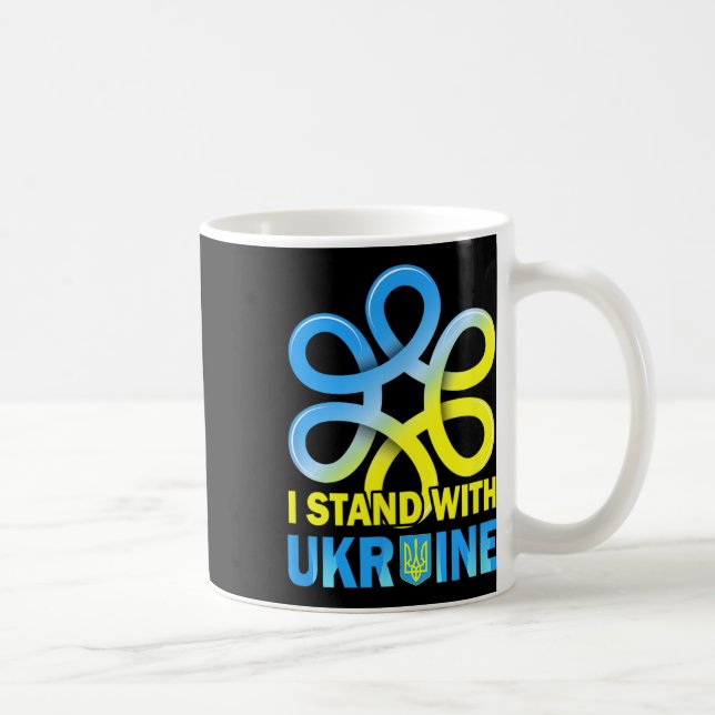 Mug Drapeau de l'Ukraine, anti-Poutine, disons non à l (Droite)
