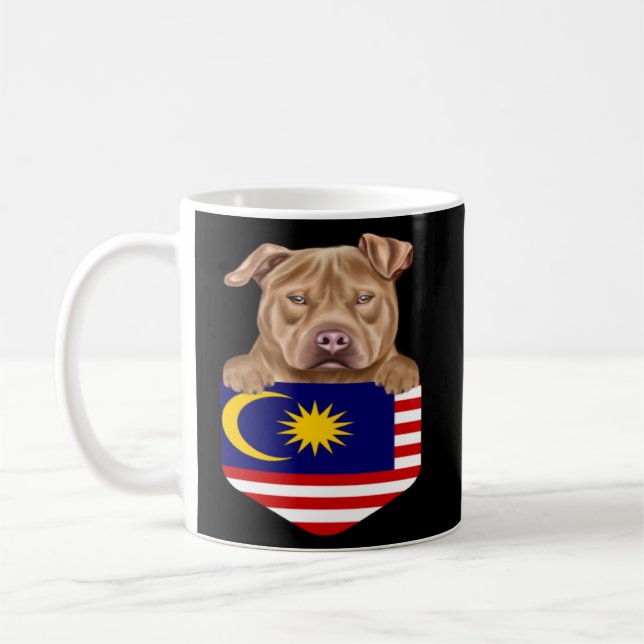 Mug Drapeau De Malaisie Staffordshire Terrier Chien De (Gauche)