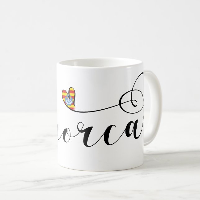 Mug Drapeau de Minorque Coeur, Baléares (Devant droit)
