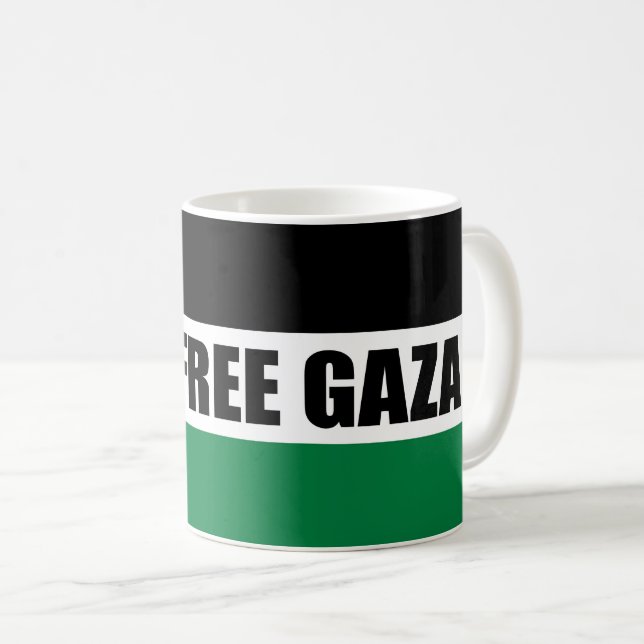 Mug Drapeau de Palestine, Sauvez Gaza, Libérez Gaza (Devant droit)