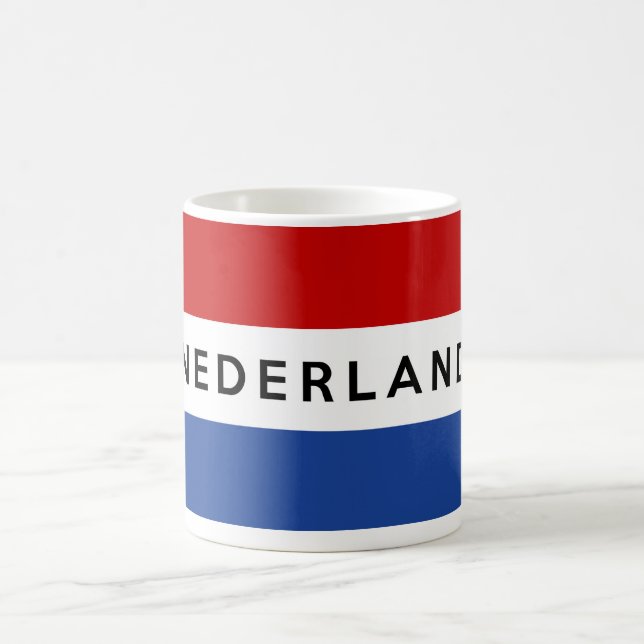 Mug Drapeau de Pays-Bas pays nederland nom de texte du (Centre)