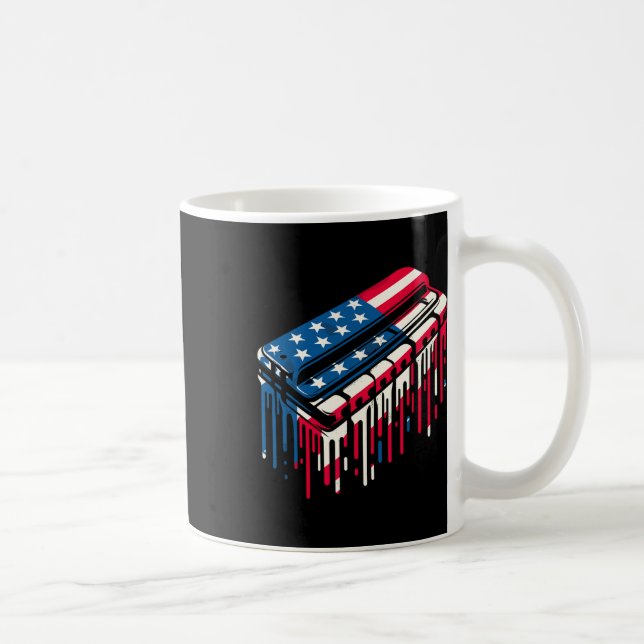 Mug Drapeau de peinture Harmonica American Usa 4 juill (Droite)