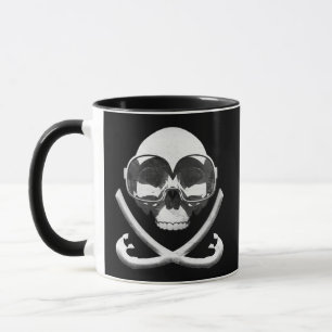 Mug Drapeau de plongée avec tuba et plongée avec pirat