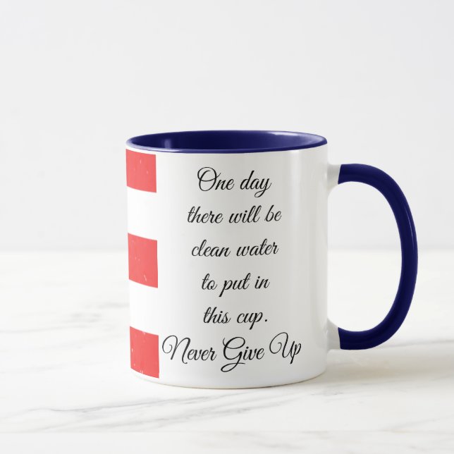 Mug Drapeau de Porto Rico avec des gouttes de pluie, (Droite)