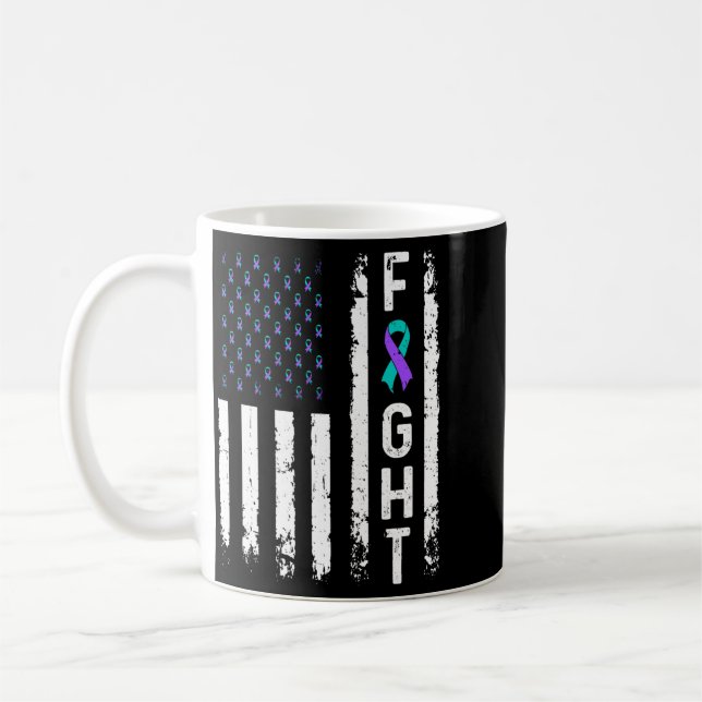 Mug Drapeau de prévention du suicide masculin Lutte co (Gauche)