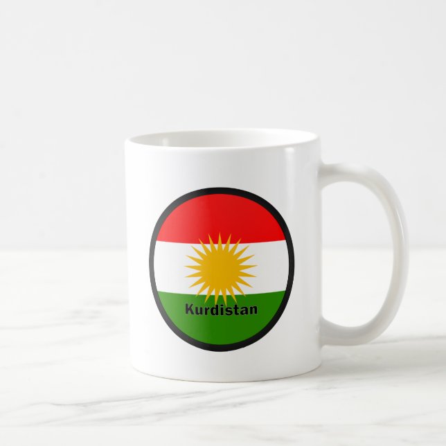 Mug Drapeau de qualité de rondeau du Kurdistan (Droite)