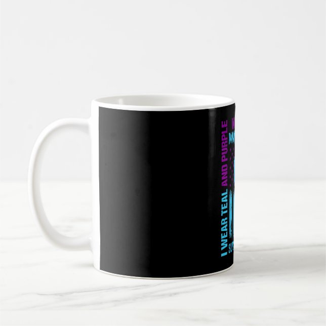 Mug Drapeau de sensibilisation au ruban violet sarcell (Gauche)