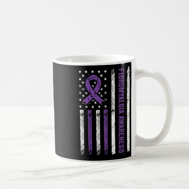 Mug Drapeau de sensibilisation Fibro Warrior Ruban Vio (Droite)