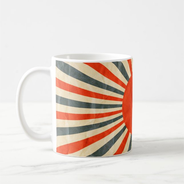 Mug Drapeau de soleil rouge sur texture papier, style  (Gauche)