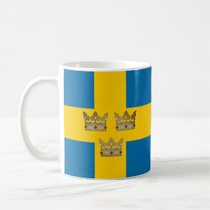 Mug Drapeau de Suède avec trois Couronnes de Suède ajo