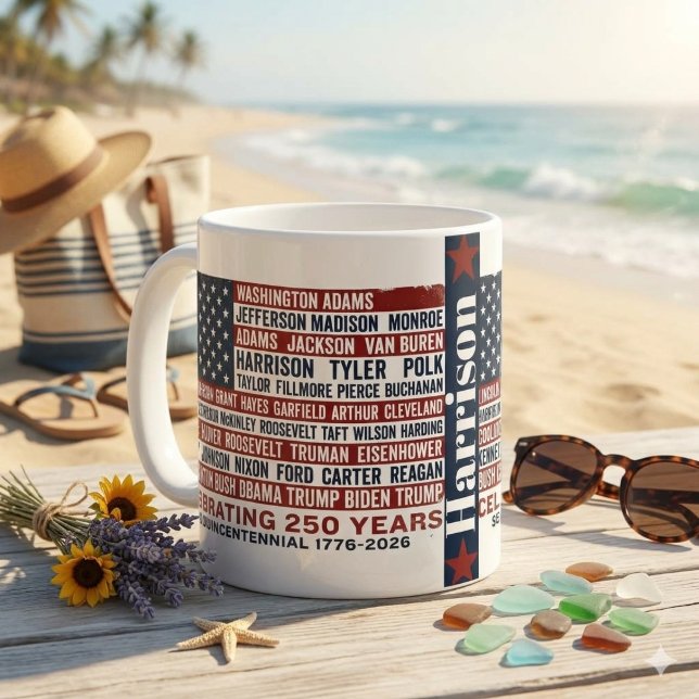 Mug Drapeau de typographie des présidents américains,  (Créateur téléchargé)