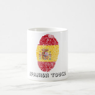 Mug Drapeau d'empreinte digitale de contact d'Espagnol
