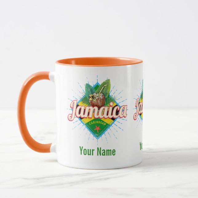 Mug Drapeau des Caraïbes de la Jamaïque vacances vinta (Gauche)