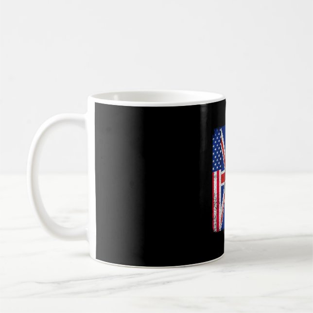 Mug Drapeau des États-Unis Royaume-Uni moitié américai (Gauche)
