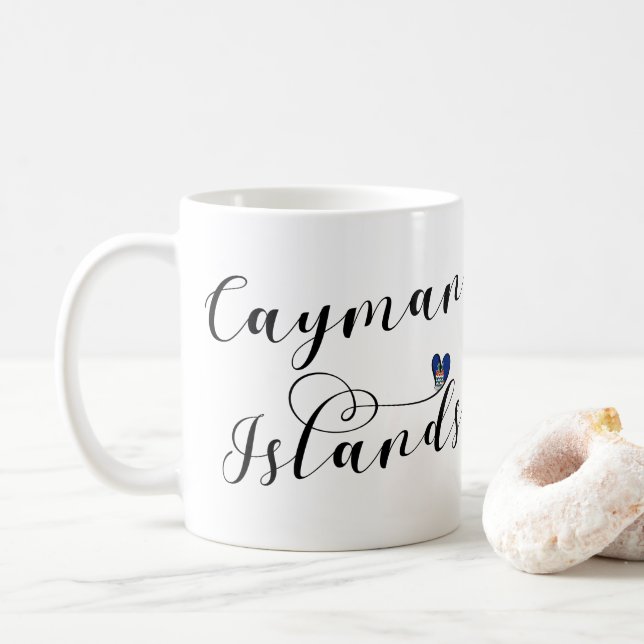 Mug Drapeau des îles Caïmans Coeur, îles Caïmans (Avec donut)
