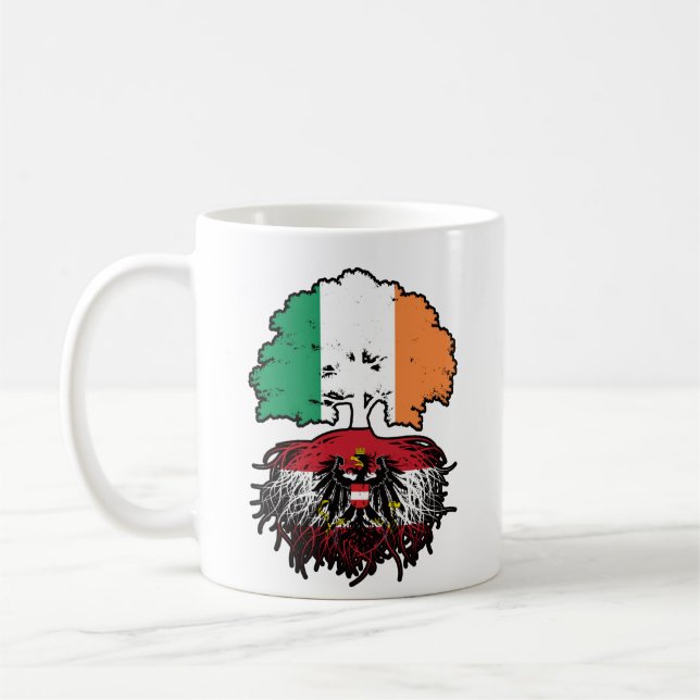 Mug Drapeau des racines d'arbre Autriche Irlande Autri (Gauche)