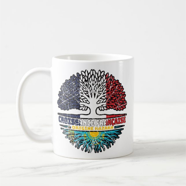Mug Drapeau des racines d'arbre de France Kazakhstan (Gauche)