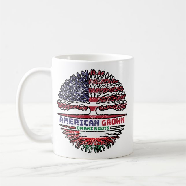 Mug Drapeau des racines d'arbres omanais américains (Gauche)