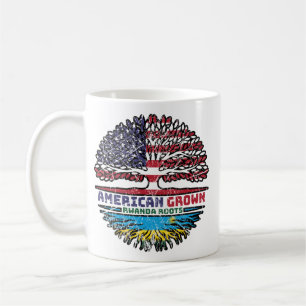 Mug Drapeau des racines d'arbres rwando-américaines