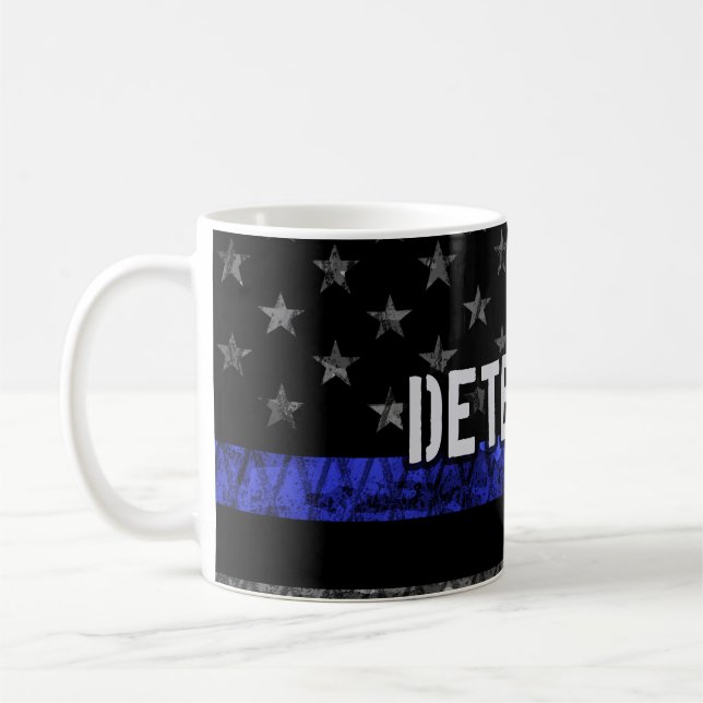 Mug Drapeau désisté de la Ligne Bleue Mince (Gauche)