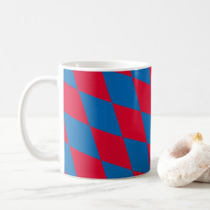 Mug Drapeau diamant Bavière bleu et rouge Motif