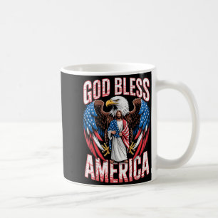 Mug Drapeau Dieu Bénisse l'Amérique Jésus Chrétien Aig