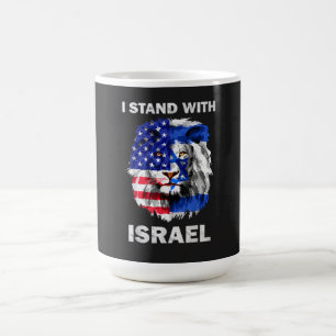 Mug Drapeau d'Israël et des États-Unis Lion _ Je suis