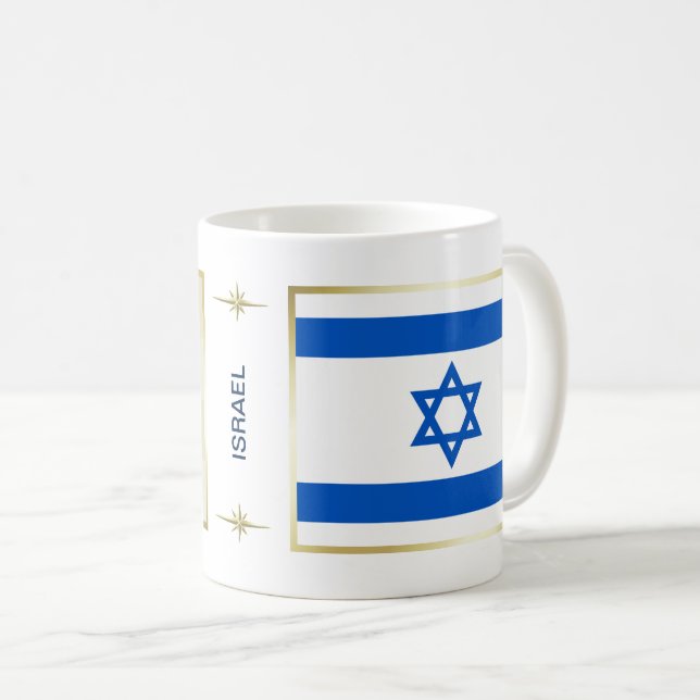 Mug Drapeau d'Israël + Musique de carte (Devant droit)
