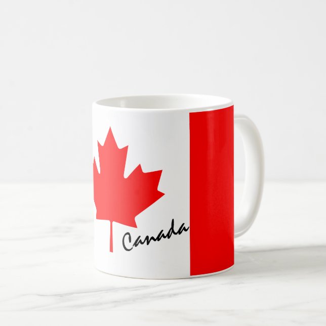 Mug Drapeau du Canada à feuille d'érable rouge vif (Devant droit)