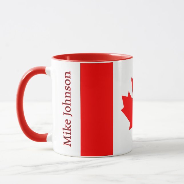 Mug Drapeau du Canada Feuille d'érable personnalisée P (Gauche)