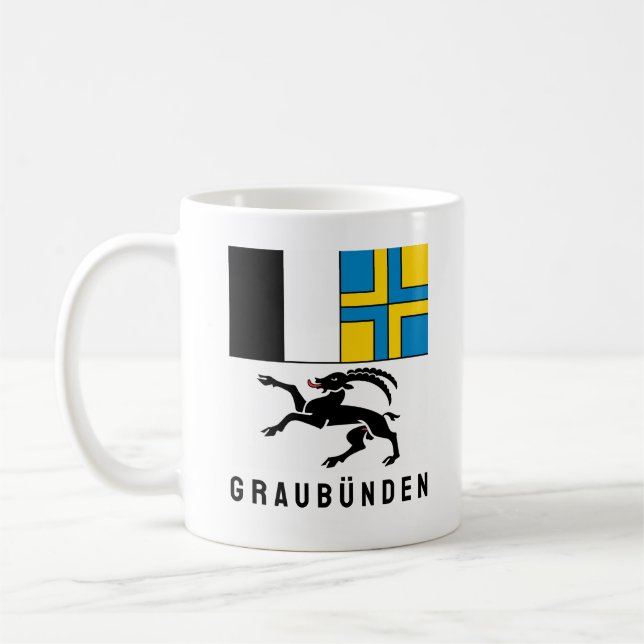 Mug Drapeau du canton de Graubünden, Suisse (Gauche)