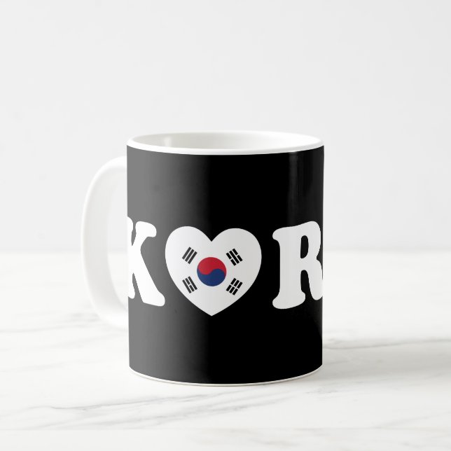 Mug Drapeau du cœur d'amour de Corée (Devant gauche)