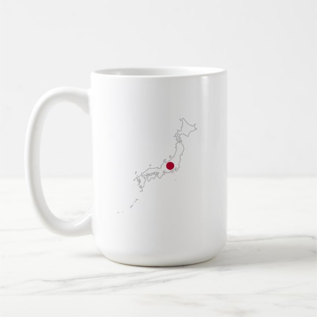 Mug Drapeau du Japon sur la carte (Gauche)