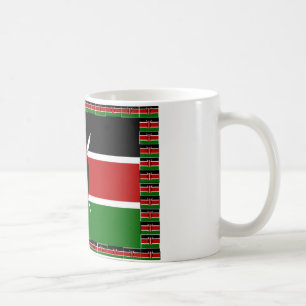 Mug Drapeau du Kenya : avec une bordure de cadre de dr