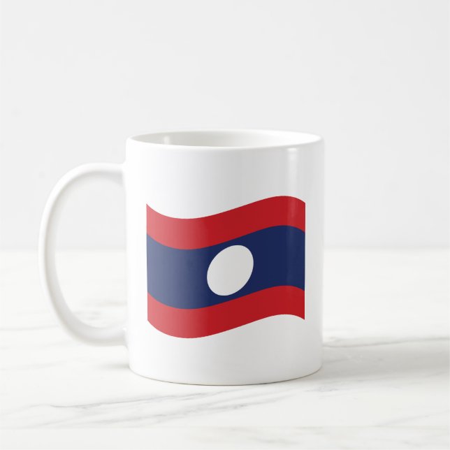 Mug Drapeau du Laos qui flotte (Gauche)