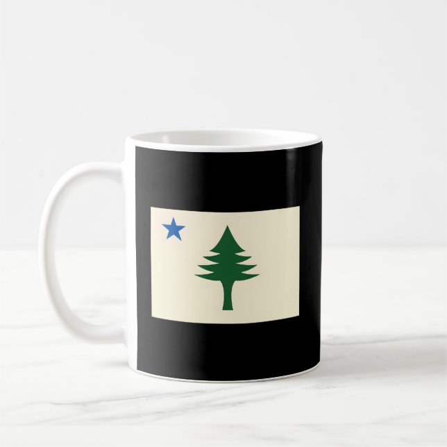 Mug Drapeau Du Maine 1901 État Du Maine Drapeau E Arbr (Gauche)