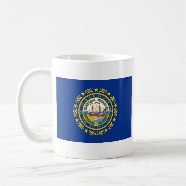 Mug Drapeau du New Hampshire + Musique de carte (Gauche)