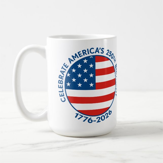 Mug Drapeau du Semiquincentenaire de l'Amérique 1776-2 (Gauche)