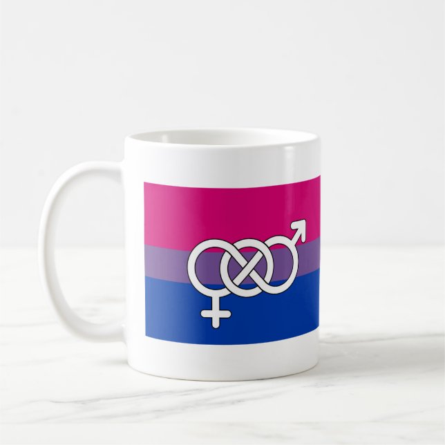 Mug Drapeau du symbole de la fierté bisexuelle (Gauche)