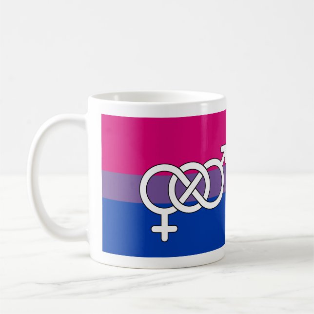 Mug Drapeau du symbole de la fierté bisexuelle (Gauche)