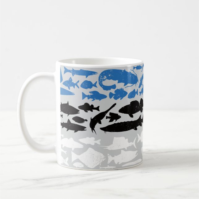 Mug Drapeau estonien fait de poisson - Design de pêche (Gauche)