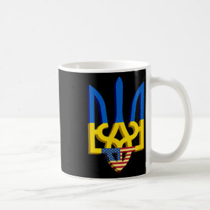 Mug Drapeau et armoiries de l'Ukraine avec drapeau amé