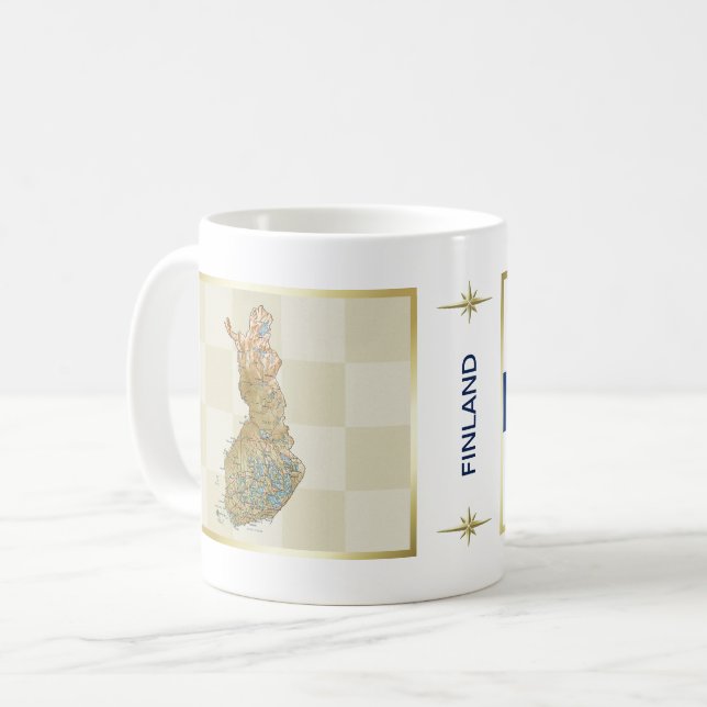 Mug Drapeau et Carte de Finlande (Devant gauche)